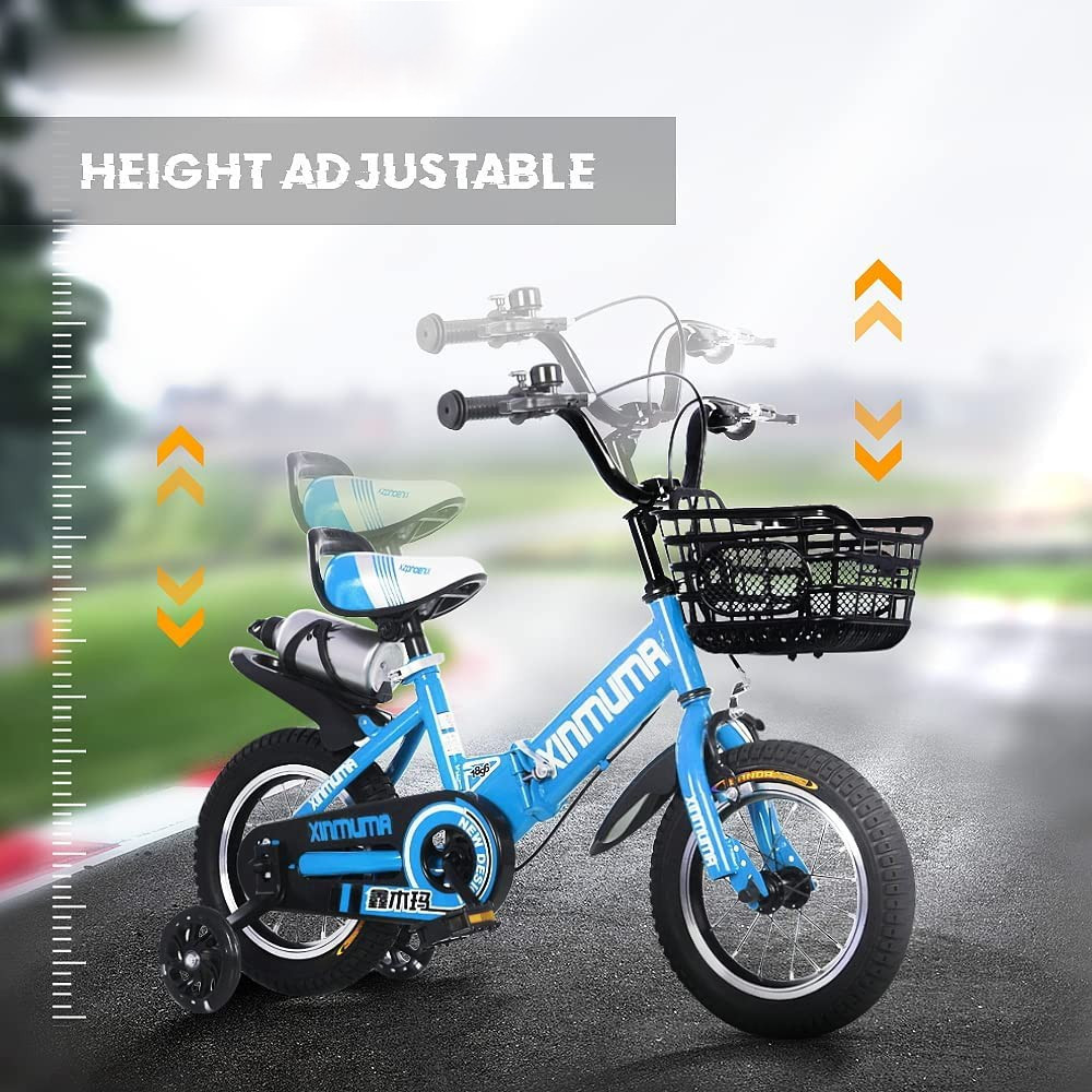 Bicicleta 14 inch , pentru copii 3-6 ani, roti ajutatoare cu luminite - 4 | YEO