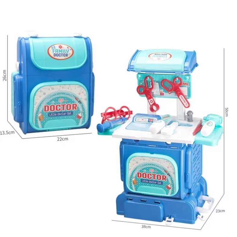 Jucarie Set Doctor Model Ghiozdan, 26 Piese, 38x50x23 cm, Plastic, Albastru, 3 ani+ - 2 | YEO