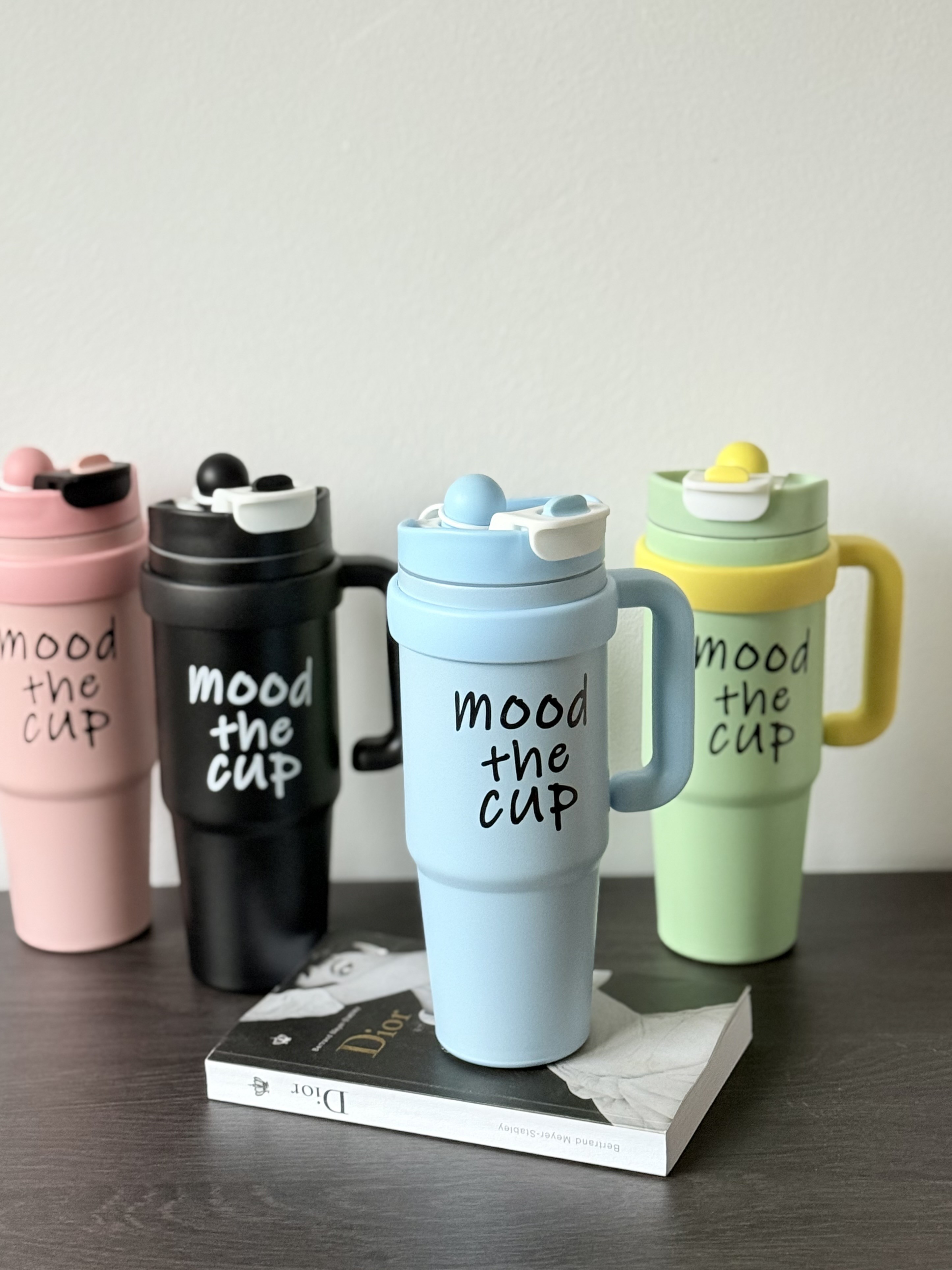 Termos Mood The Cup, Otel Inoxidabil interior, cu Pai si Maner, Roz, 1000 ml - 4 | YEO