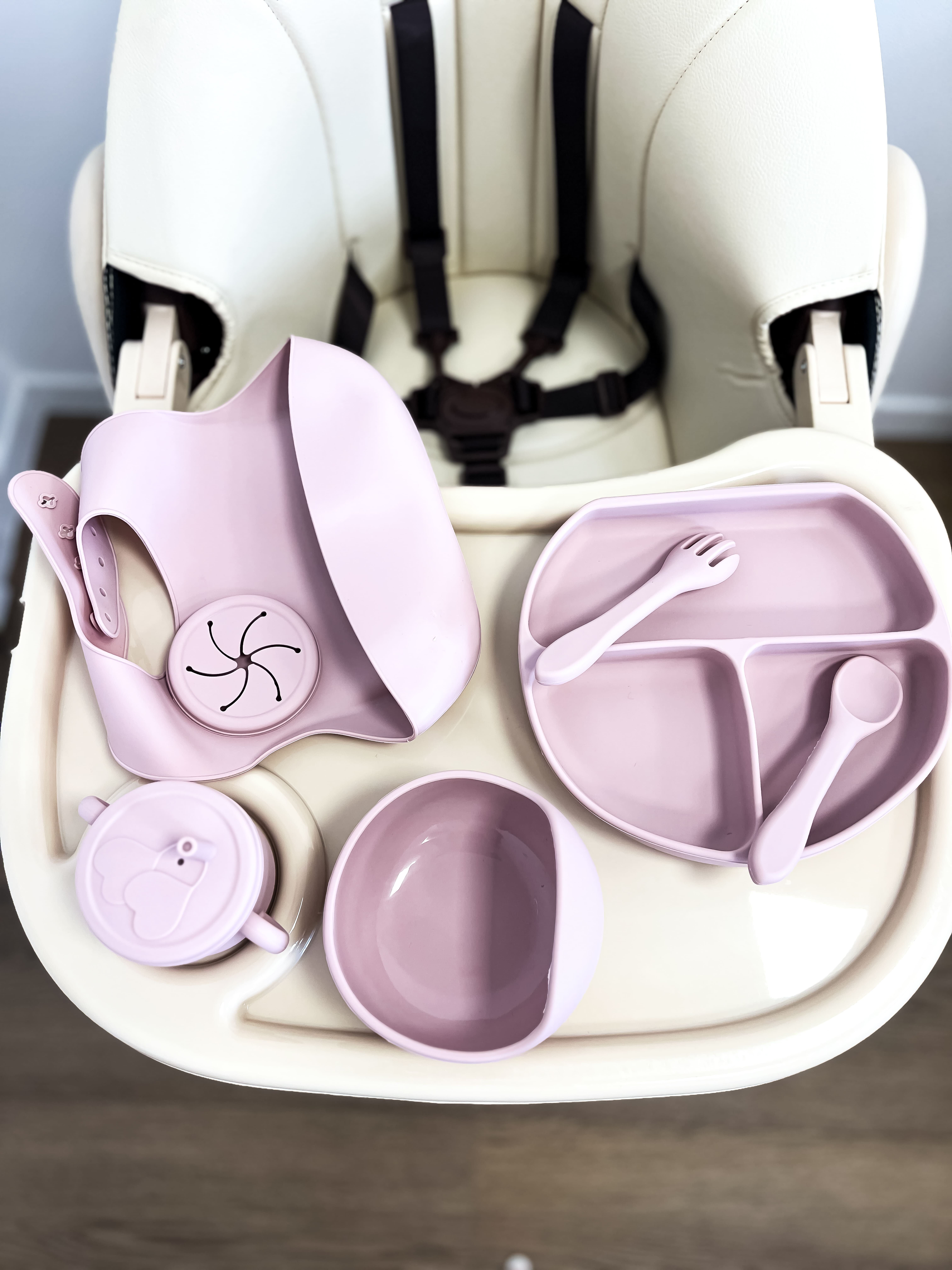 Set 6 Piese Diversificare, Silicon, Roz Pudrat