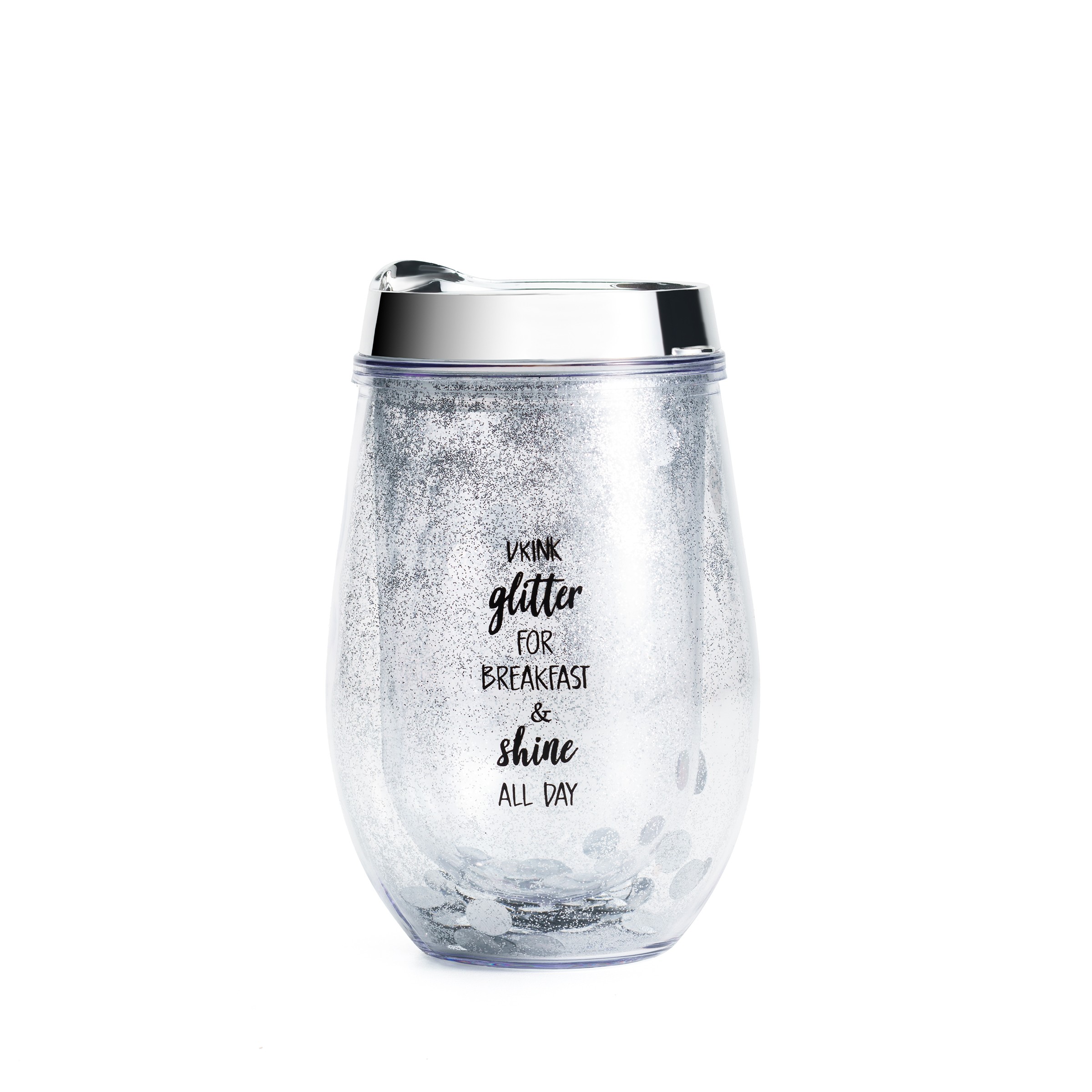 Cana pentru Cafea cu Slipici, Plastic, Gri Metalizat, 300 ml