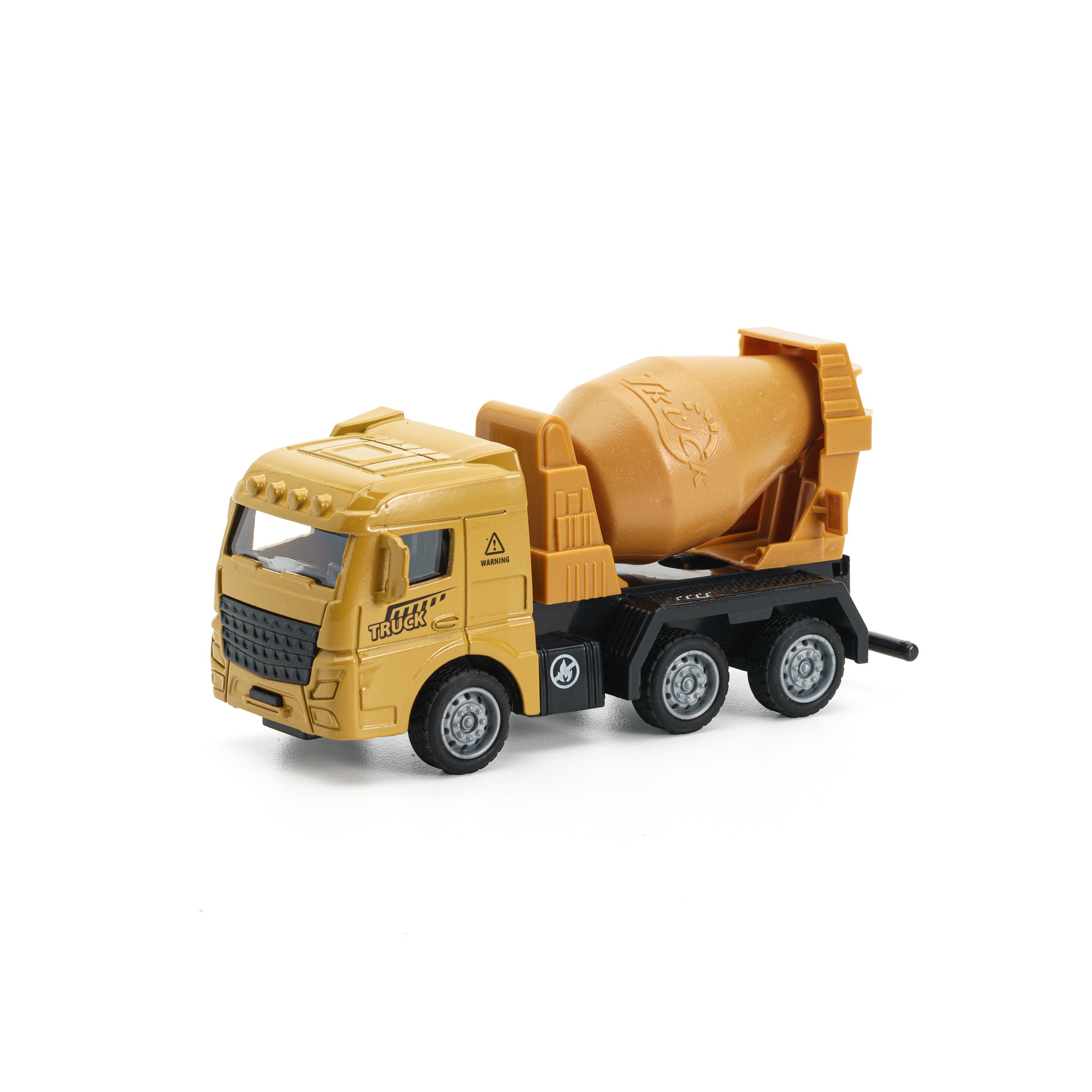 Jucarie Masinuta Betoniera, Plastic, 13 cm, Galben, 3 ani+