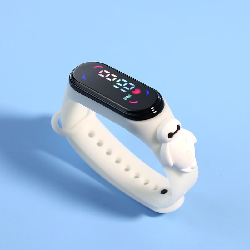 Ceas Pentru Copii, Bratara Silicon Reglabila, Baterie Integrata Reglabila, Cadran Digital, Alb, Astronaut, Unisex