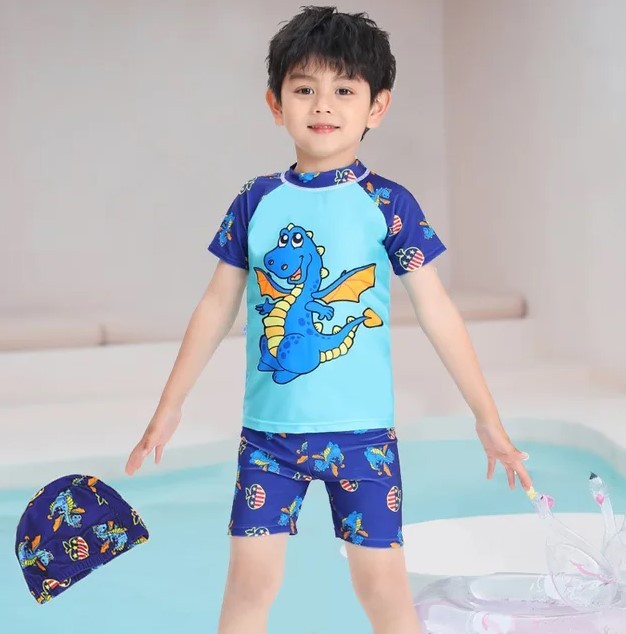 Costum de Baie, Trei Piese, Dragon Blue L (110-116 cm)
