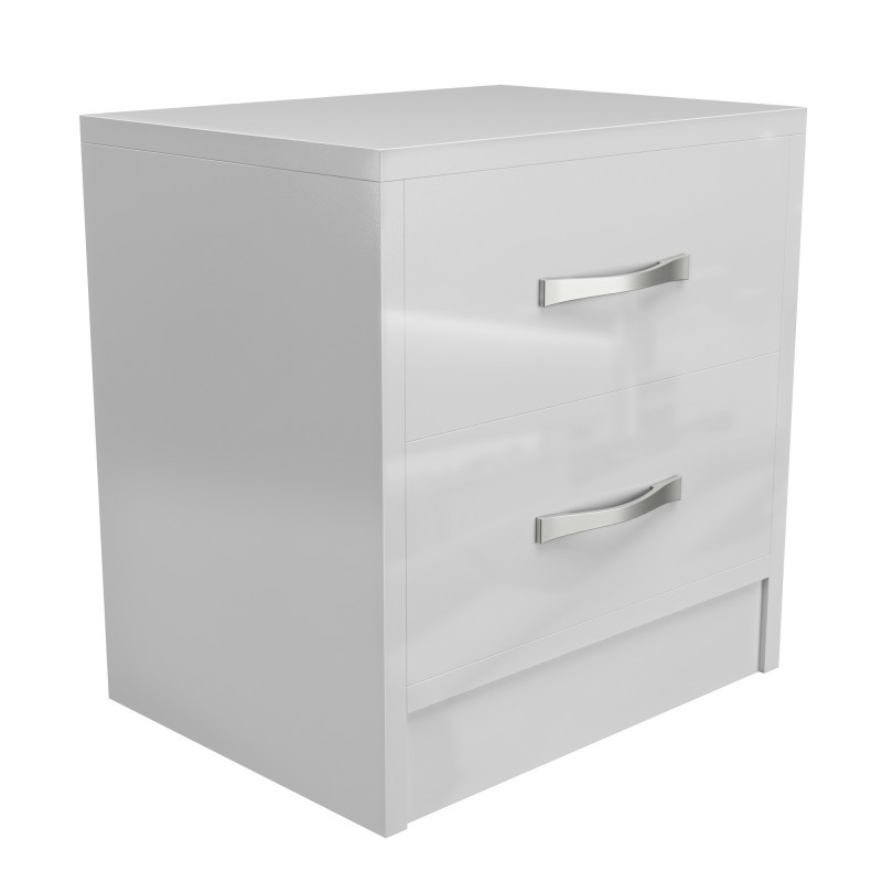 Set 2 Noptiere Astra Alb, 40 L x 40 H x 30l