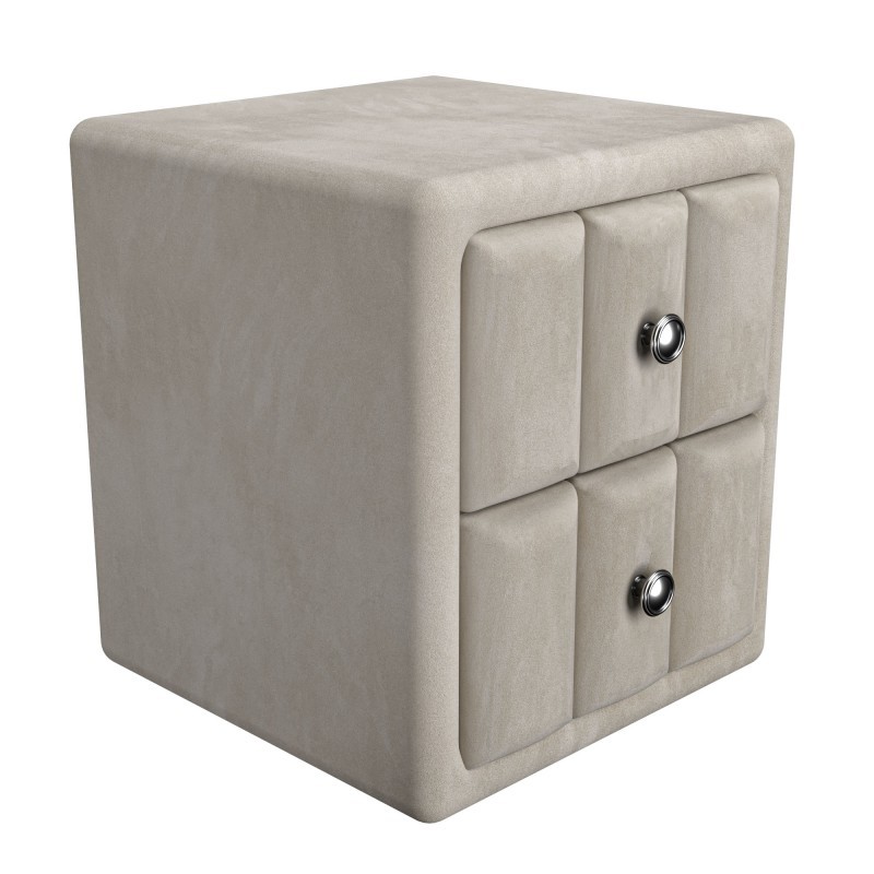 Set 2 Noptiere Serenity Tapitate Bej, 35 L x 40 H x 30 cm