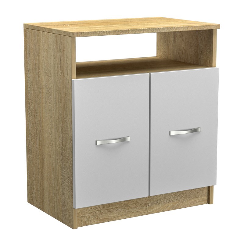 Comoda Sienna Sonoma/Alb, cu Usi, 63,6x72,5x42 (cm)