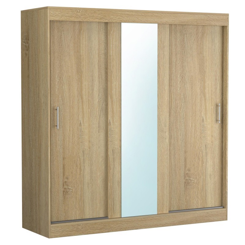 Dressing Echo Sonoma 190 cm, 3 Usi Glisante cu Oglinda, Pal Melaminat 18 mm