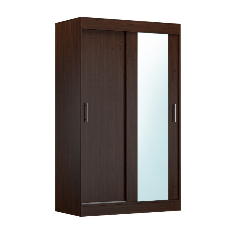 Dressing Echo Wenghe 120 cm, 2 Usi Glisante cu Oglinda, Pal Melaminat 18 mm
